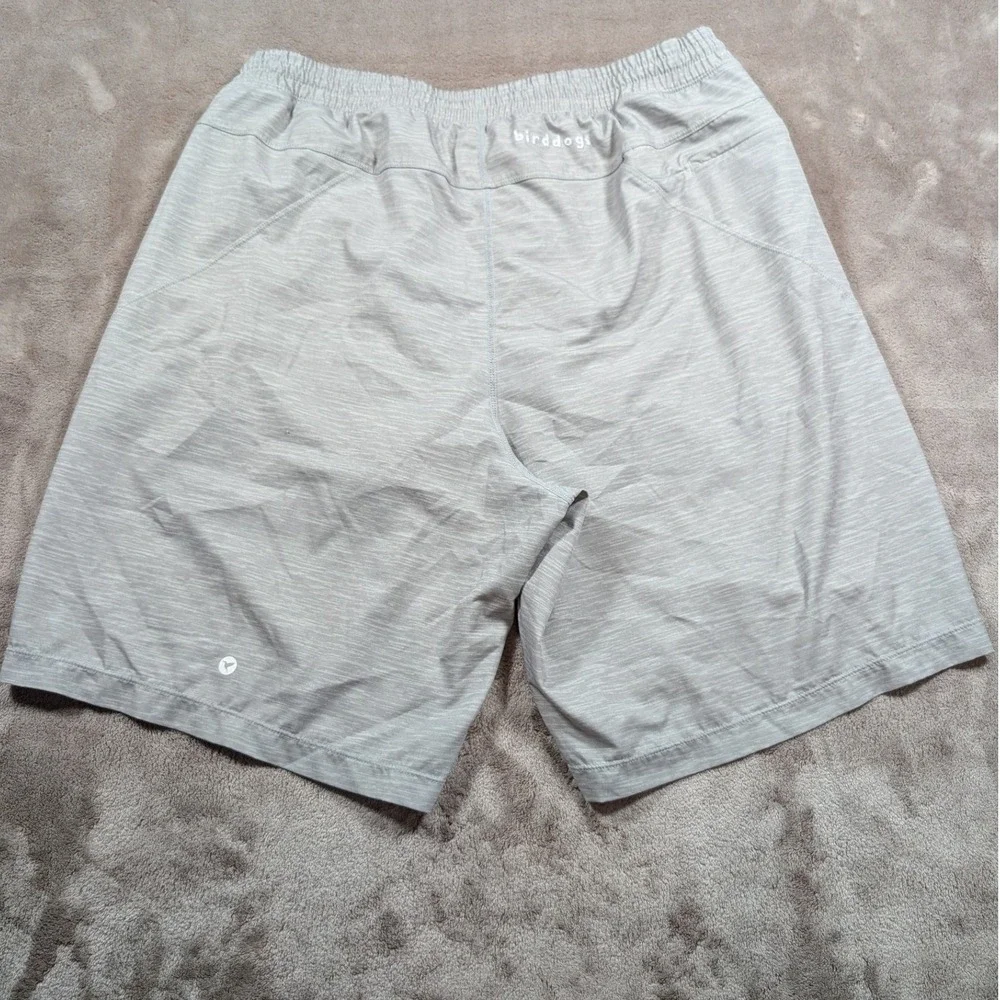Birddogs Gym Shorts Men XXL Gray Space Dye Elastic Waist Zipper Pockets Athletic